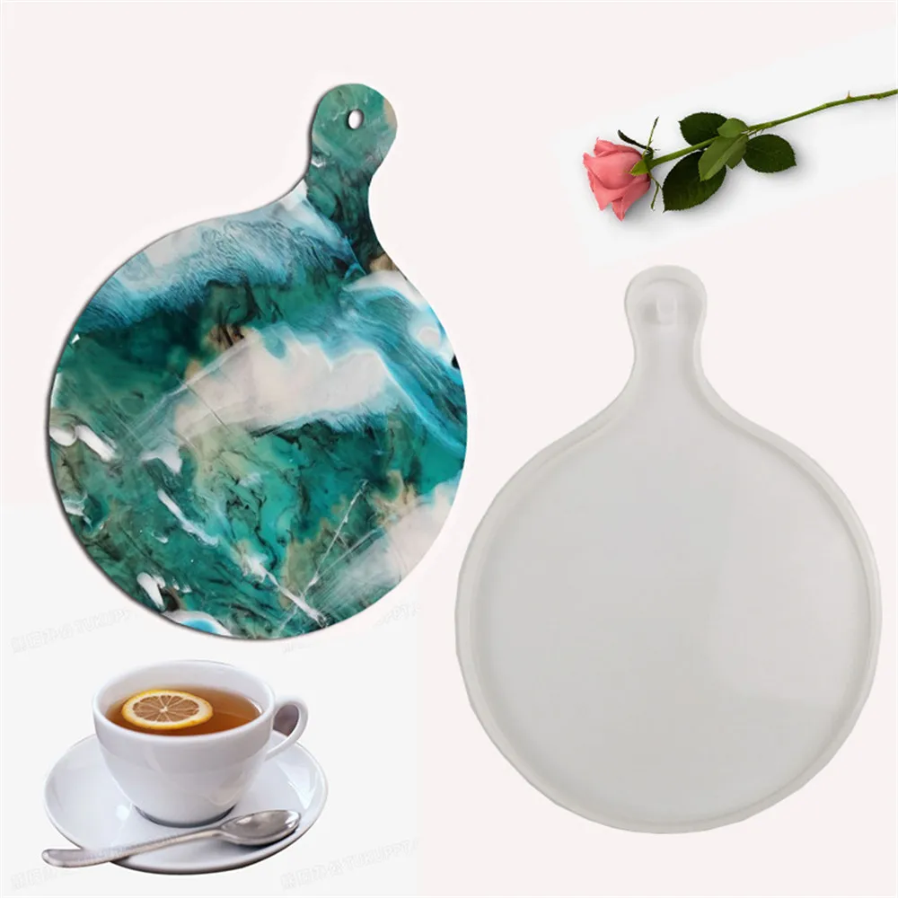 Ручка ручной работы лоток плесень с украшением в виде кристаллов эпоксидная