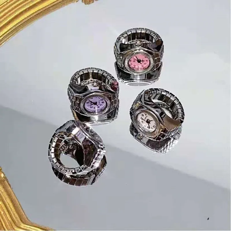 Электронные часы простые модные в стиле панк кольцо дикая ниша пара наручных