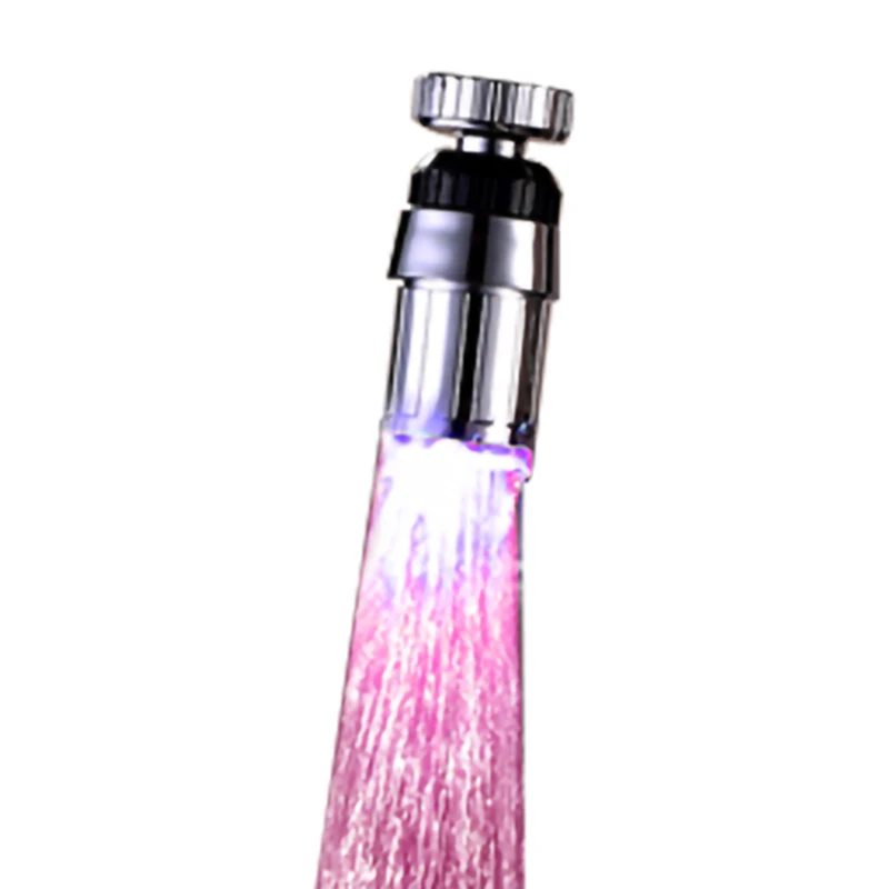 

360 Rotate Temperature Control LED Faucet Light 3 Colors Changing Water Faucet Adapter Backlight On The Faucet Kitchen Fixture