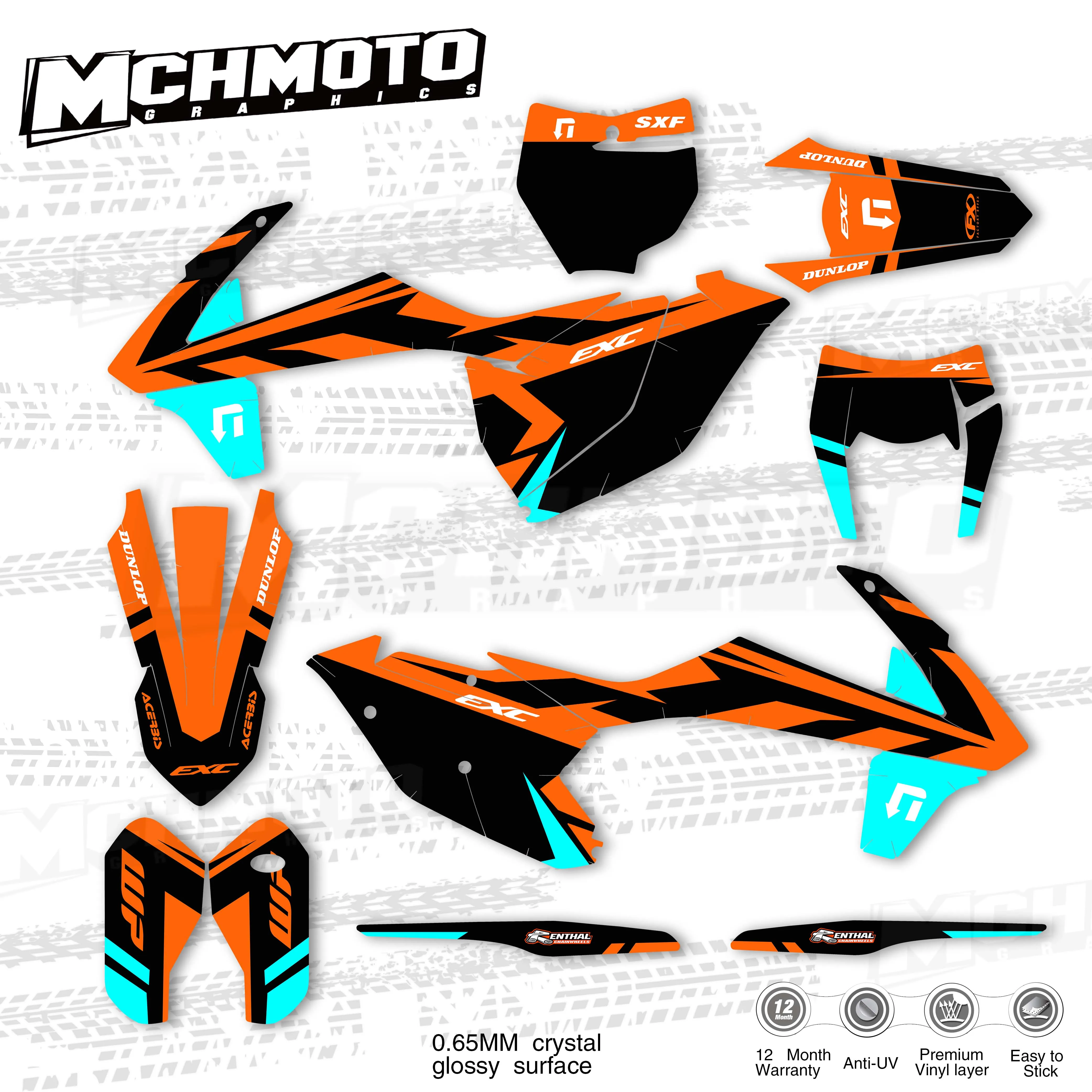 MCHMFG for KTM 125 250 300 350 450 SX SXF 2016 2017 2018 EXC EXCF XCW 2019 Graphics Backgrounds Stickers Kit Decal | Автомобили и