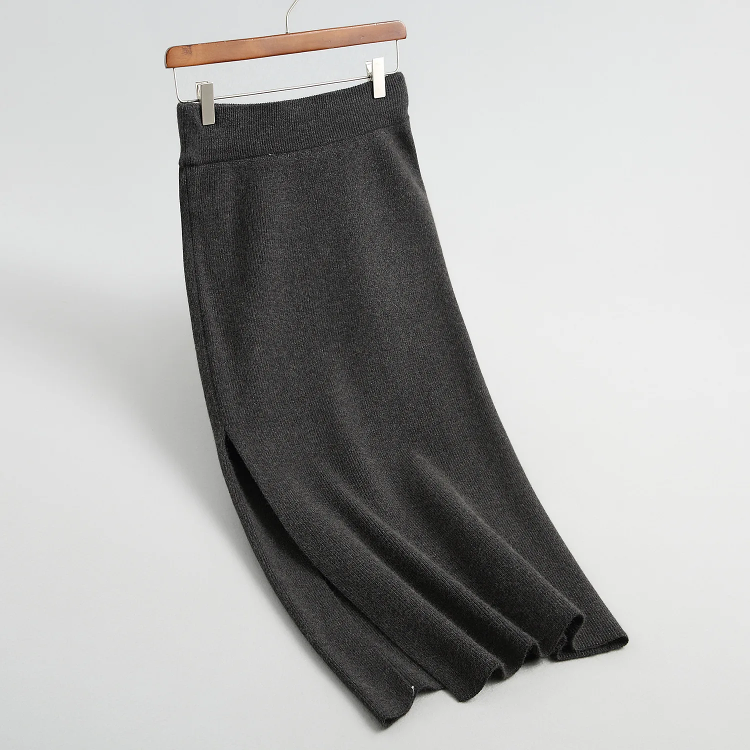 Зимние юбки с высокой талией сексуальные разрезом женские весенние облегающие