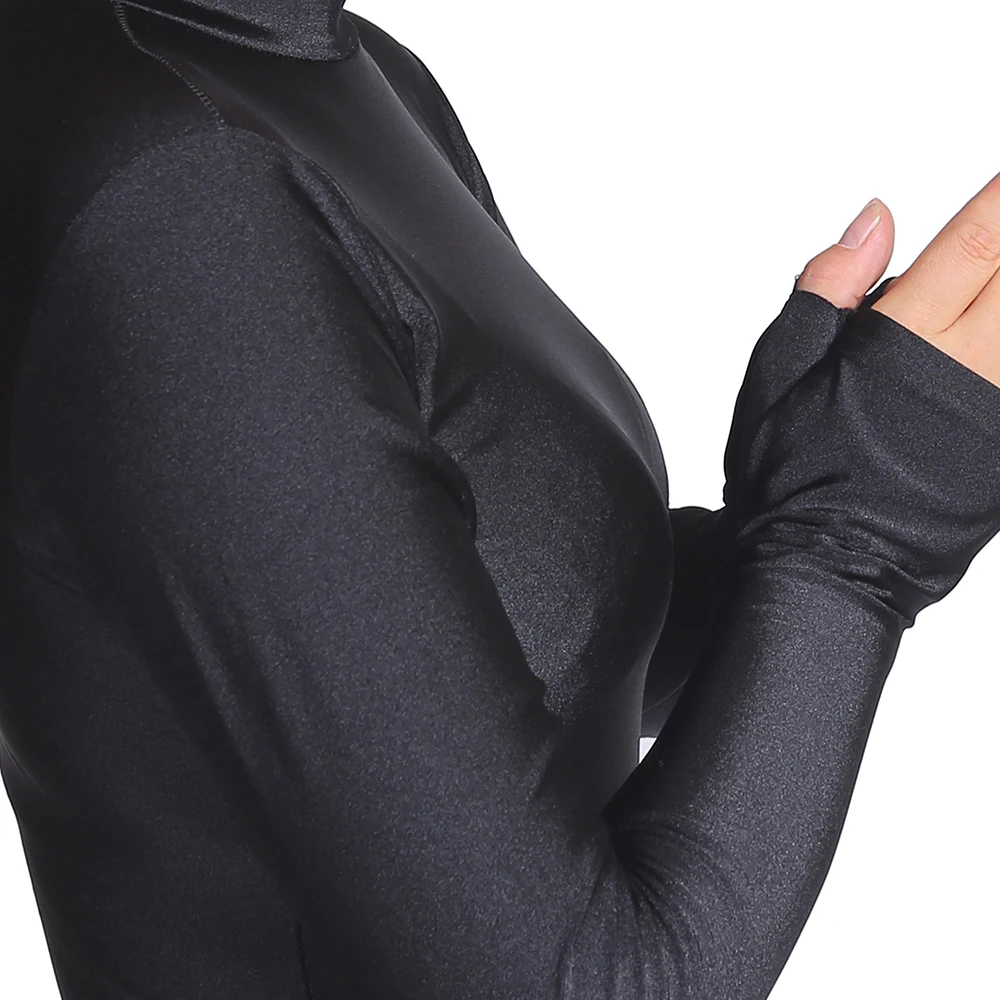 

Adult Dance Gymnastic Unitard Turtleneck Women's Long Sleeve With Thumb Biketards Costume Short Ballet Unitards