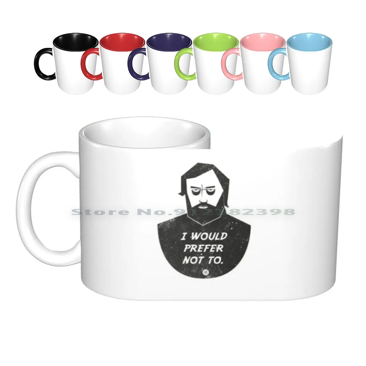 

Славянец-я предпочитаю не керамические кружки, кофейные чашки, Кружка для молока и чая, Bartleby Melville Zizek, ретро векторное отношение