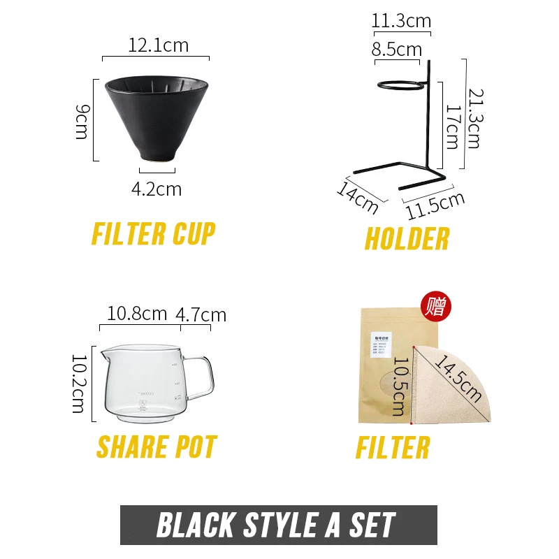 Набор ручных фильтров для кофе с V60 фарфоровыми кофейными ручными пивоваренными