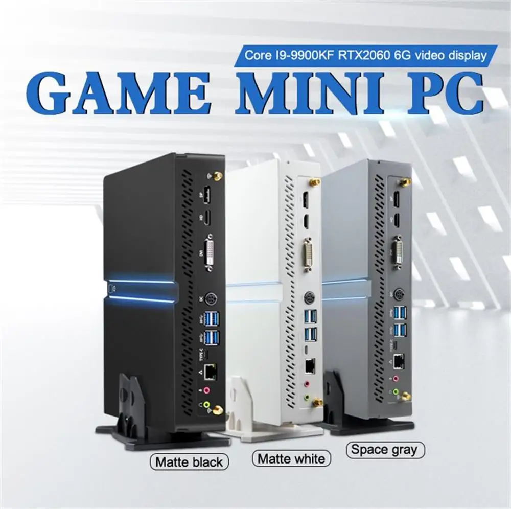 Günstig 2021 Mini Gaming PC Windows 10 Desktop Computer 4K Intel I7-9700KF I9-9900KF Gewidmet Karte M.2 NVMe 2 * DDR4 HDMI 2,0 DP WiFi