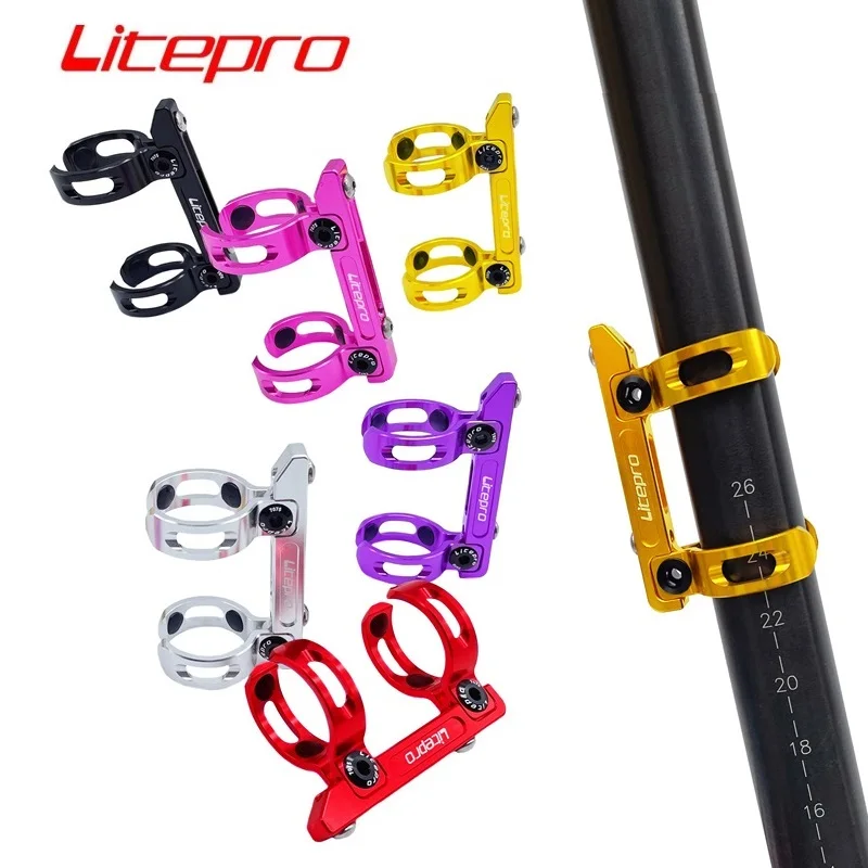 Litepro 412 Folding Bike 34.9mm 33.9mm Seatpost Kettle Holder Mount Aluminum Alloy For Birdy Seatpost Water Bottle Cage Bracket