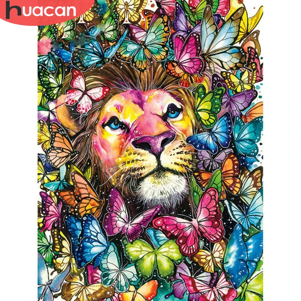 HUACAN Алмазная картина Красочный Лев полная дрель квадратная вышивка наборы