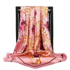 2021 новый летний солнцезащитный шелковый шарф популярный 90x90 см атласный платок модная квадратная бандана с принтом женская высококачественная пляжная шаль