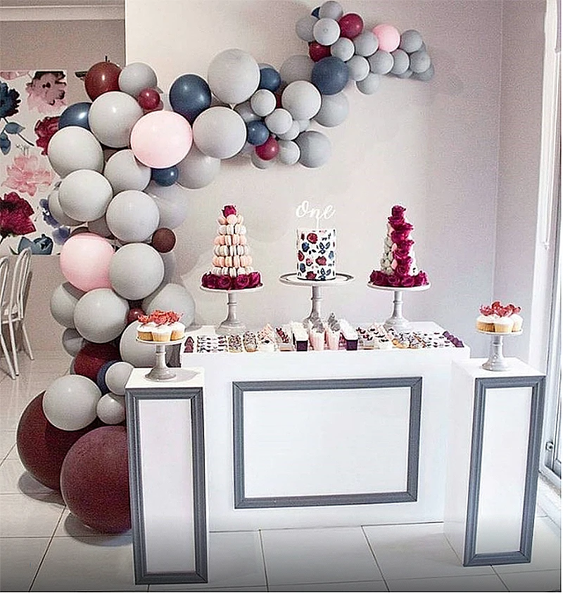

10inch 10-30pcs Retro Brow Color Balloon Wedding Room Decoration Birthday Party Ballon Chain Modeling Retro Grey Latex Balloons