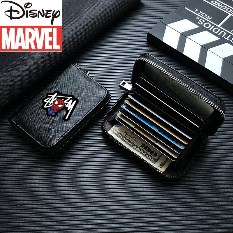 

Disney New Marvel Men's Wallet Cartoon Spiderman Large Capacity Multi-Card Slot Durable Men's Business Card Holder Luxury Wallet