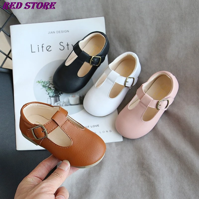 

Baby Simple Shoes 2020 New Wide Korean Children Girls Pu Princess Breathable Rubber Danceing Black Flat Shoes Kids Toddler Shoe