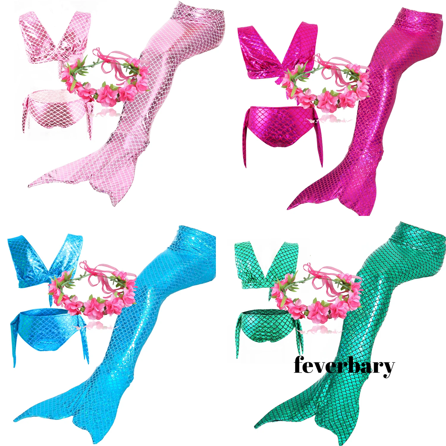 Детский купальный костюм русалки с хвостами монофин для девочек купальник