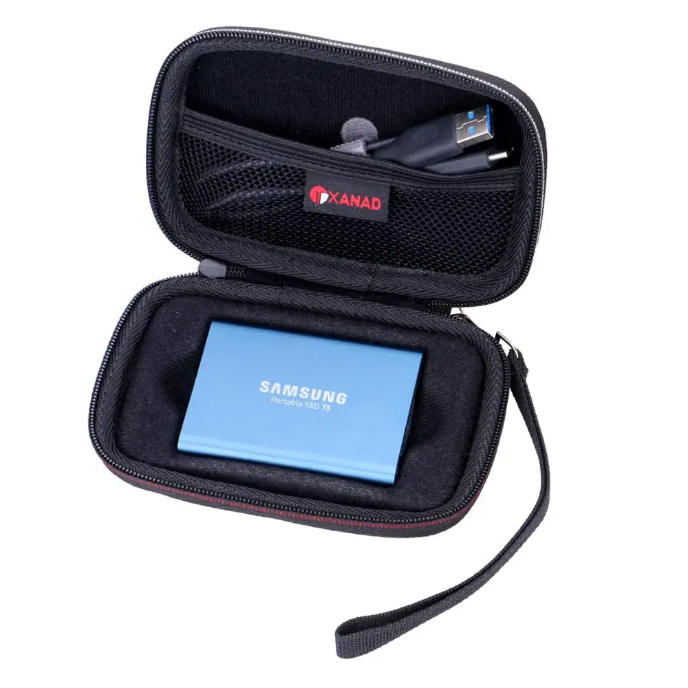 black velvet for T3 XANAD Водонепроницаемый EVA защитный жесткий чехол для samsung T3 T5 дорожный жесткий чехол - Цвет: black velvet for T3