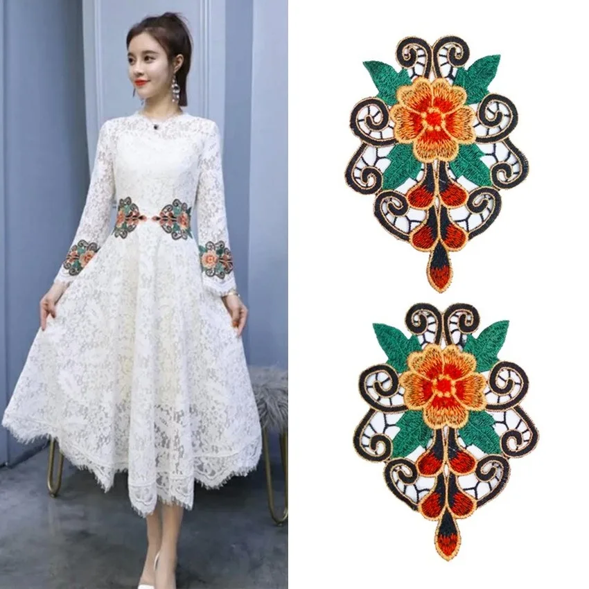 Новое поступление цветок пиона Венецианский кружевной воротник вышитая нашивка