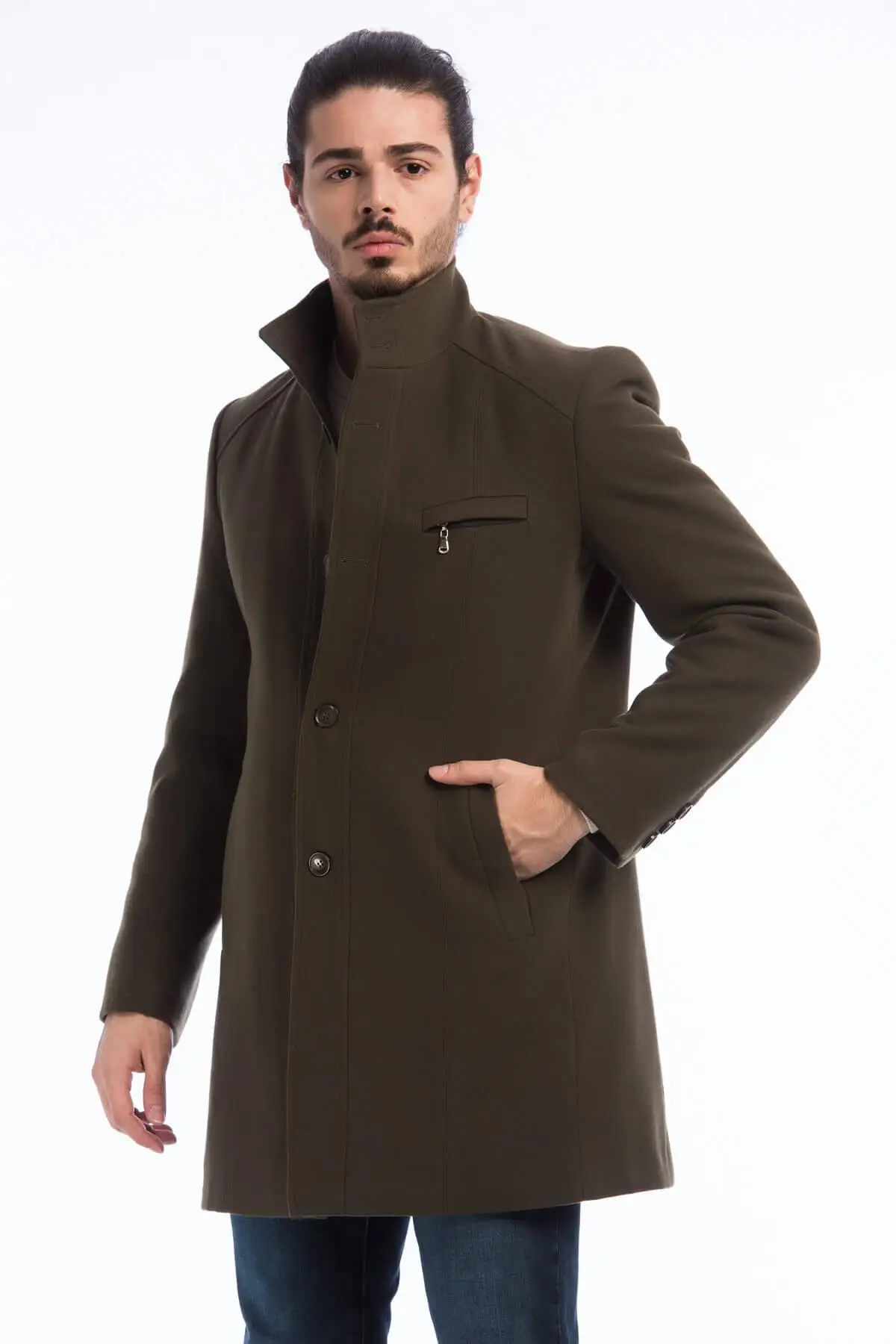 Dewberry мужской хаки Overcoat 1020001P8318.|Мужские куртки| |