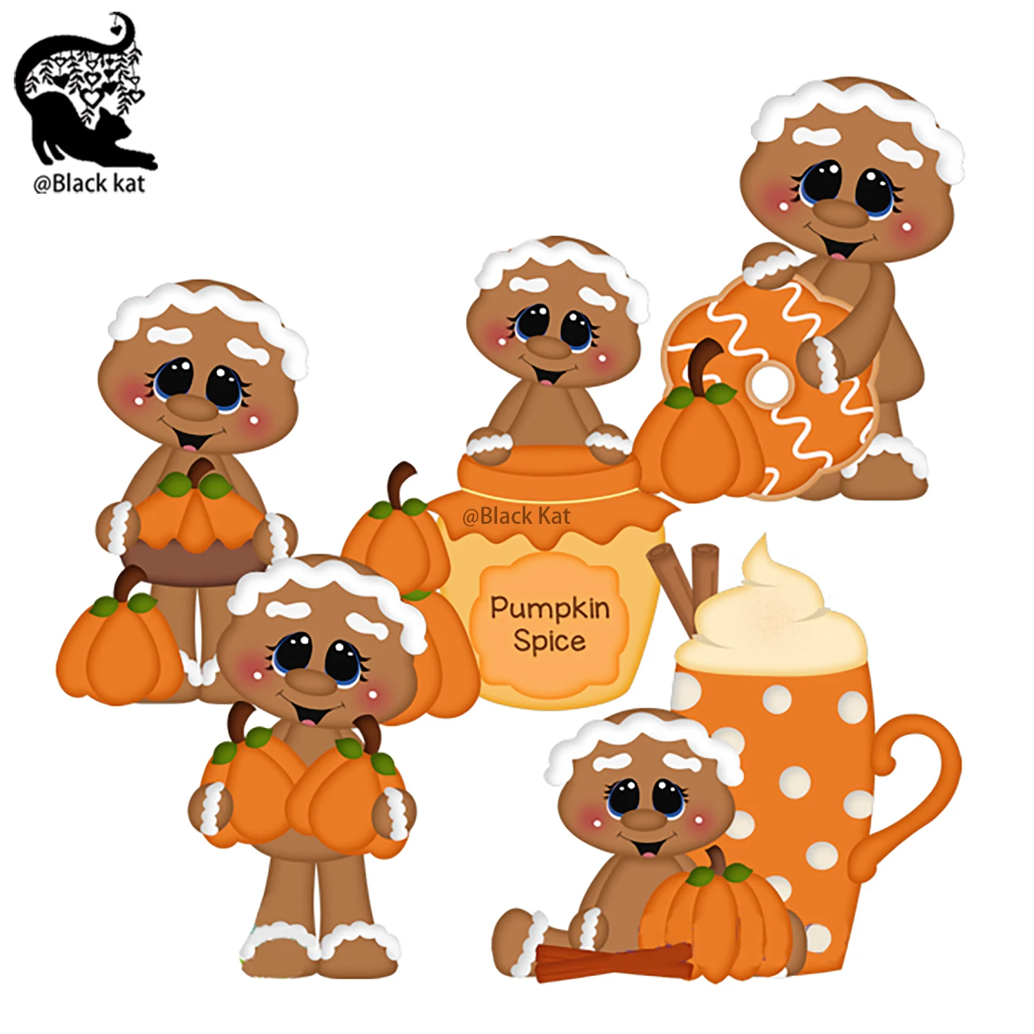 Тыквенный имбирь Трафаретный вырубной штамп Рождество Осенний урожай и