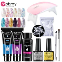 mobray poly uv gel nail kit lamp gel polish set all for manicure nails art poly nail gel for extension tool kit professional set