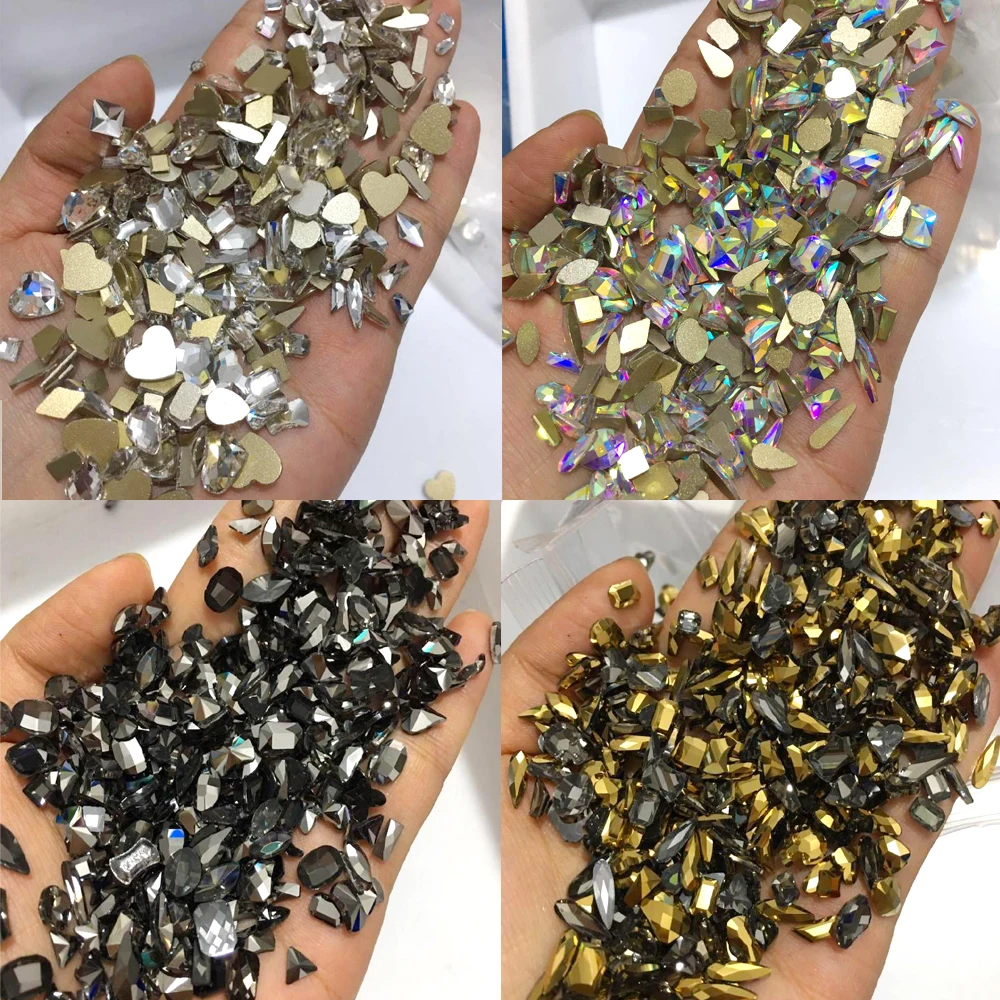 Стразы для ногтей с плоской задней частью нестандартные разные формы 100 шт. | Дом и
