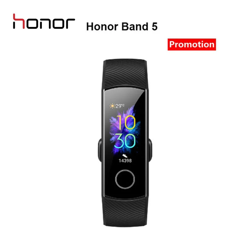 Honor Band 5 Black Смарт-браслет Honor Band 5 с функцией распознавания сердечного ритма Пульсоксиметр сна Nap smartwatch 0,9" AMOLED цветной экран - Цвет: Honor Band 5 Black