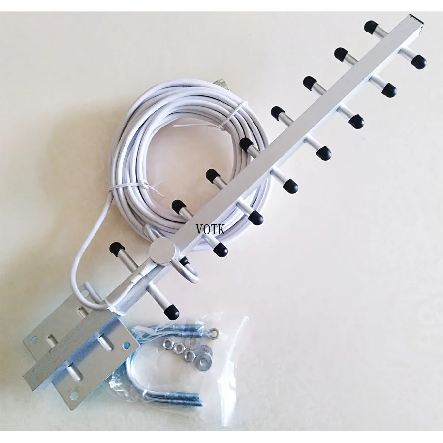 13dbi Yagi антенна 2100 1800MHZ наружная с кабелем 10M 50ohm для 4G LTE 3G WCDMA Мобильный усилитель