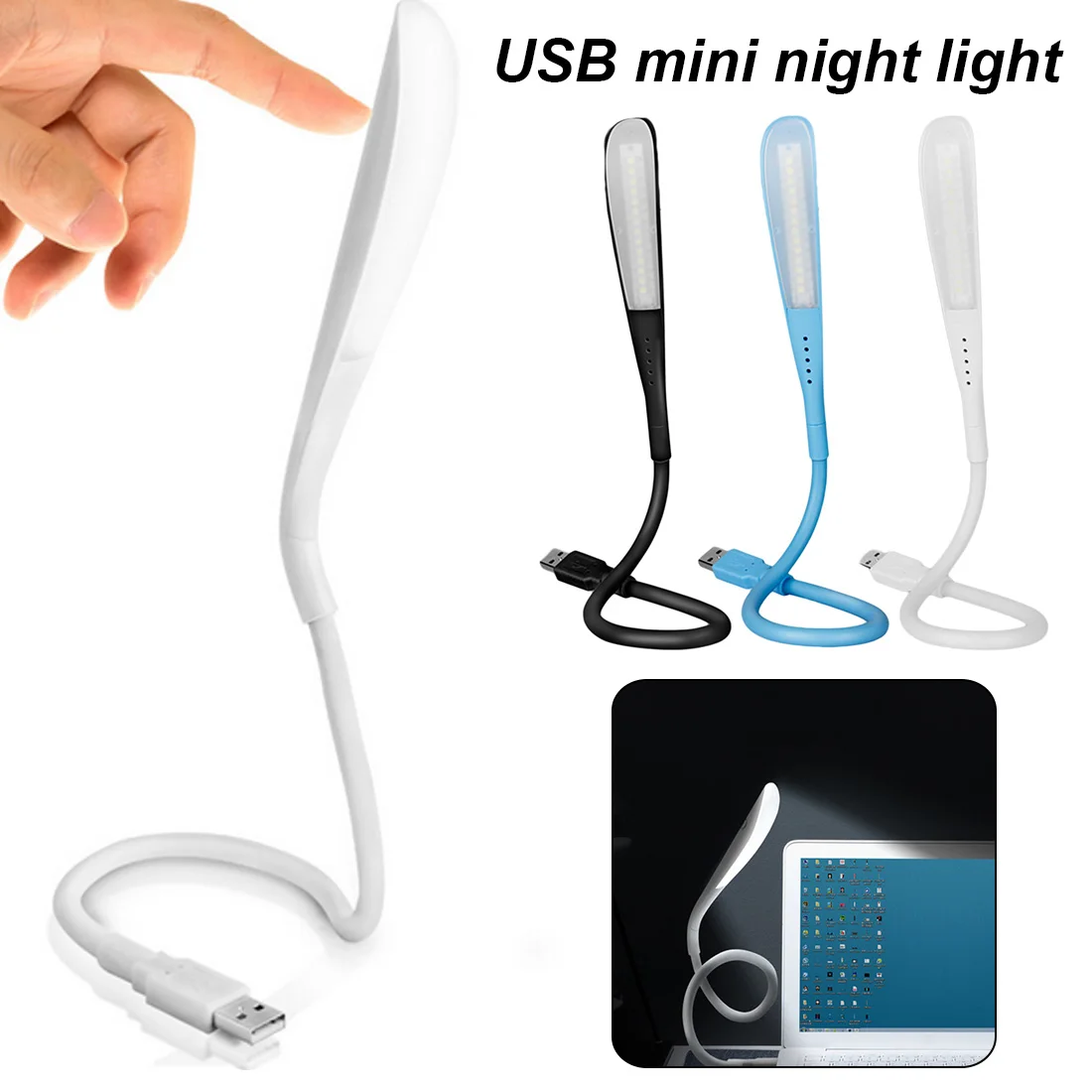 

Touch Dimmable Flexible USB Eye-care Reading Table Light Adjustable LED Solid Clip Desk Lamp for Laptop Bedroom Study Lighting