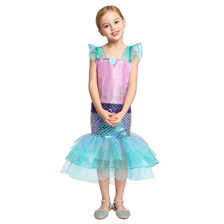 Платье принцессы для девочек маскарадный костюм золудель рапунзал Белоснежка