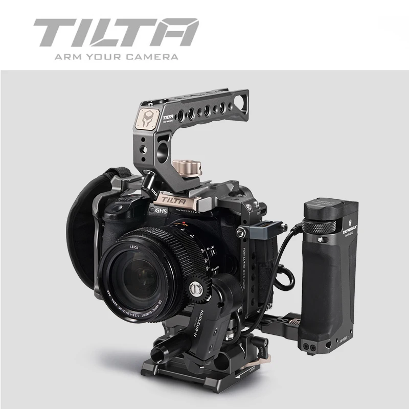 

Tilta GH5 Camera Cage TA-T37-C-G Nucleus-NANO Motor FOR Panasonic Lumix GH5 GH5S Kit top handle focus handle baseplate