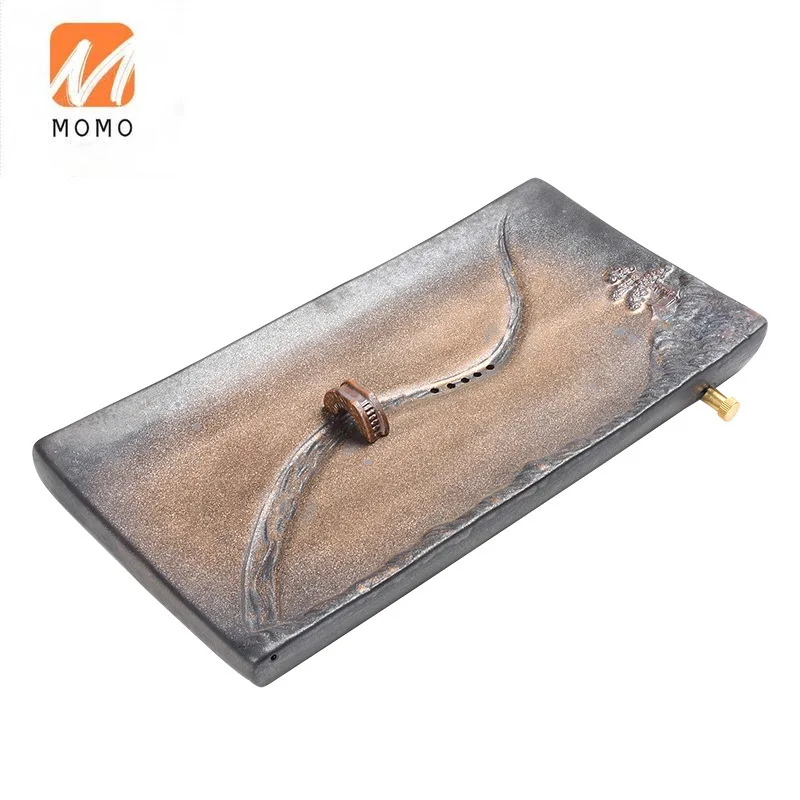 

Маленький керамический поднос для чая с мостиком, маленький бытовой поднос для слива чая на платформе, поднос для хранения воды с дренажом, поднос для чая в гостиной