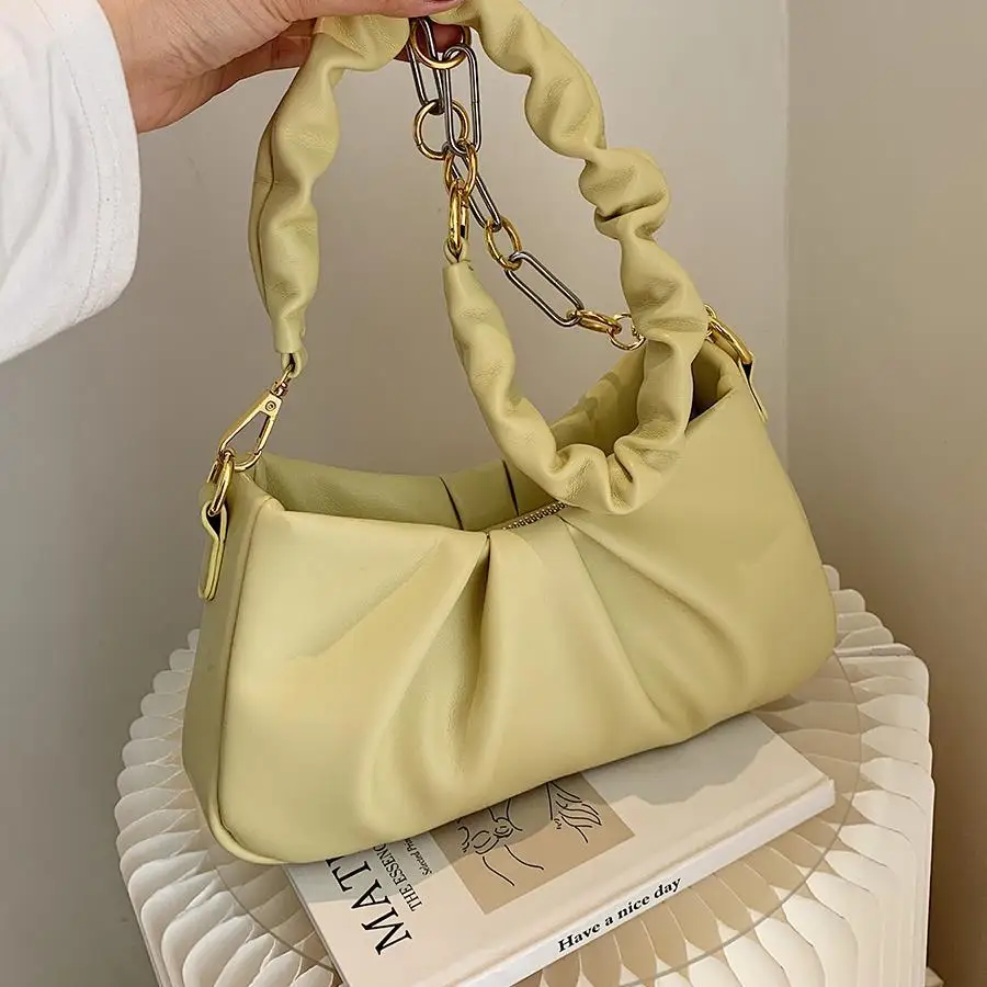 

Baguette Bag Underarm Shoulder Bag Female Designer Handbag Purse Cloud Women Bag All-match Chain Fashion 2021 New PU Leather