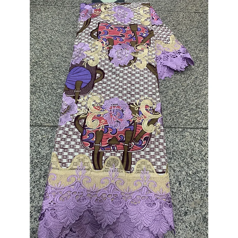 

African Ankara 2019 Wax Lace prints Fabric India Women Wedding Dress Prints Style Nigeria Guipure Lace Cotton Wax Lace 6yards