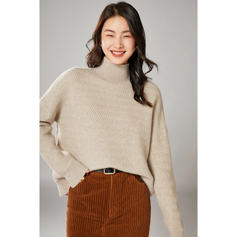 Women's Fashion Plus Size Knitted Sweater Winter Loose Sweater Pullover Cashmere Knitwear Outer Wear Fashion Wool Sweater