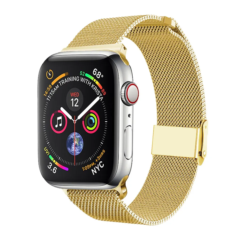 Ремешок для миланских часов Apple Watch 38 мм 40 мм 42 мм 44 мм браслет из нержавеющей стали pulseira iwatch металлическая Серия 1 2 3 4 5 - Цвет ремешка: Gold