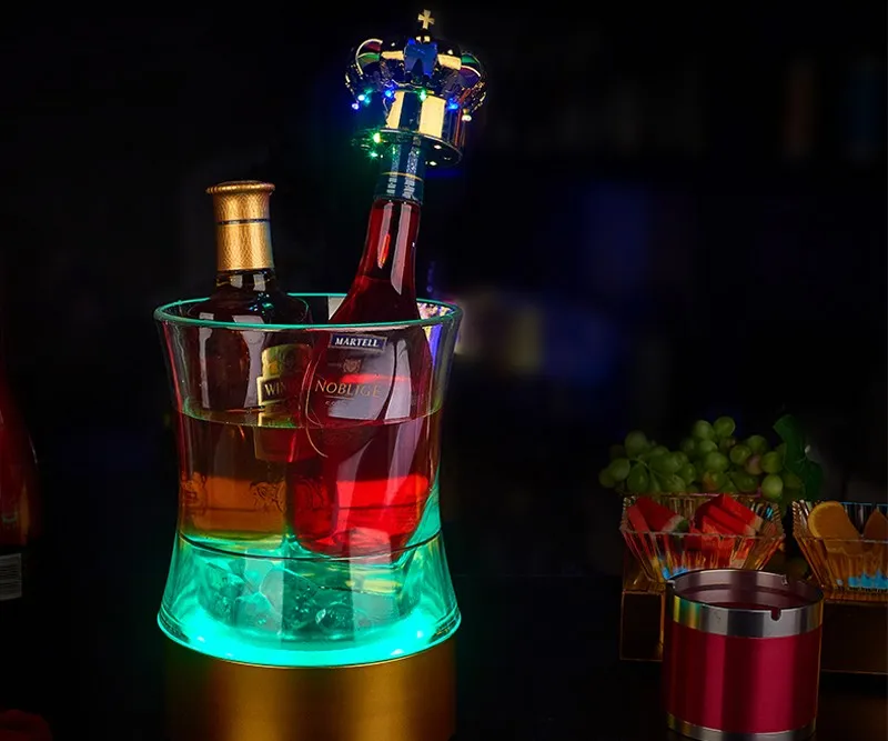 

Новое перезаряжаемое ведро для вина, льда со светодиодный Ной RGB подсветкой, охладитель льда для шампанского, вина, напитков, пива, бара, праздвечерние чные инструменты