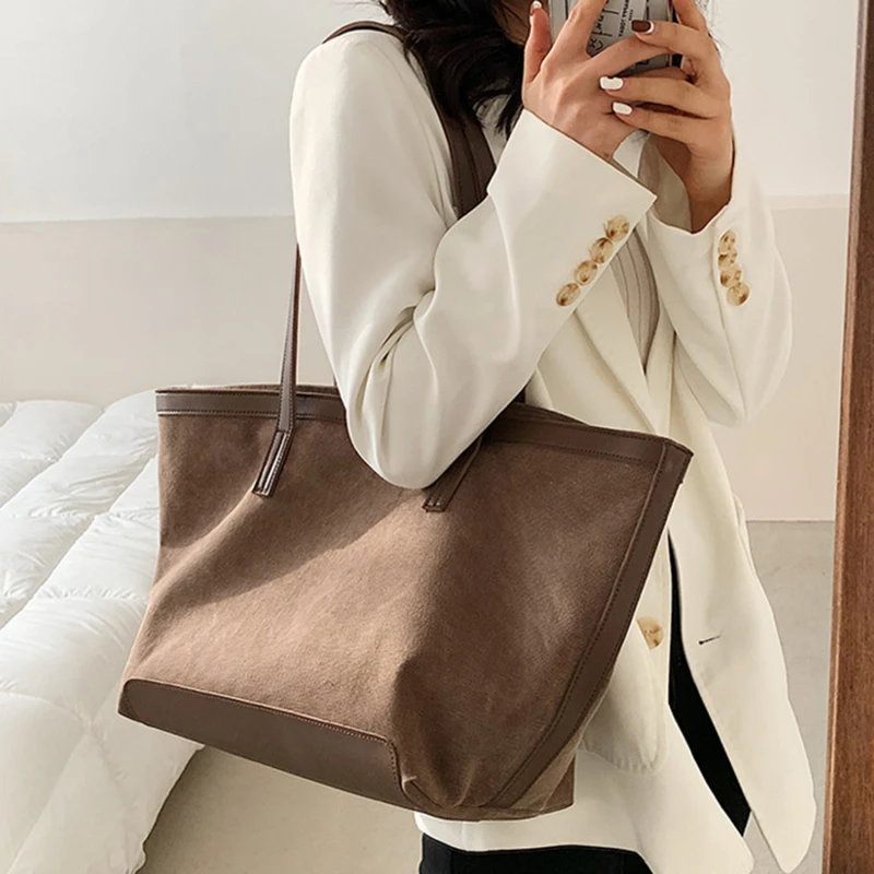

Fashion Canvas Tote Bag 2021 Large Capacity Simple Foreign Style Big Brand Shoulder Bag Shopper Spring Summer Women's Bag New