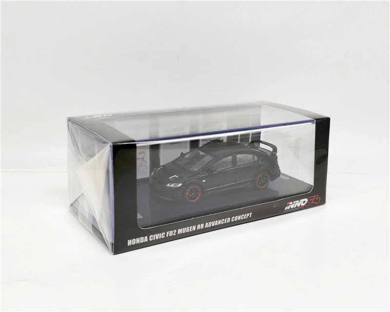 1: 64 INNO64 Honda Civic Тип Mugen RR FD2 передовая концепция 2009 черная литая под давлением модель автомобиля