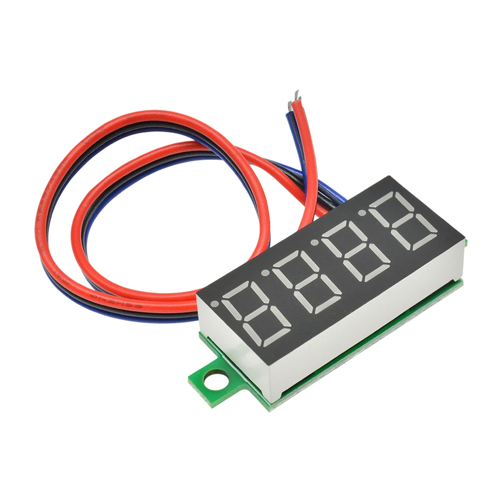 0,36 дюймов Мини цифровой вольтметр постоянного тока 0-100 V 3 провода 4 бит высокоточный, напряжения метр Панель тестер для вольтметр Для электромобиля или мотоцикла автомобиля