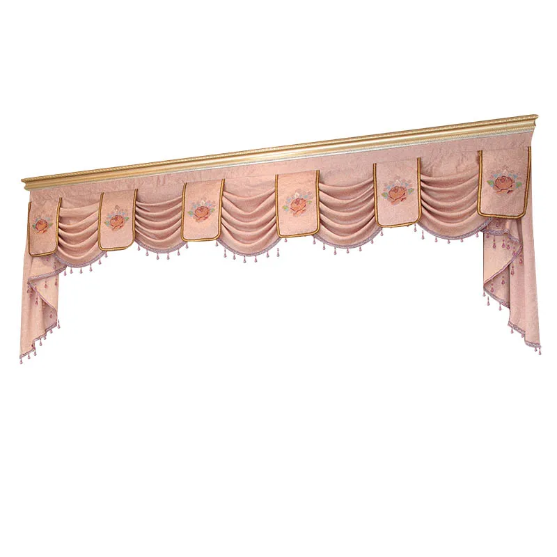 

HOME HOTEL CUSTOM MADE PELMET VALANCE EUROPE LUXURY VALANCE CURTAINS FOR LIVING ROOM WINDOW CURTAINS FOR BEDROOM CURTAINS