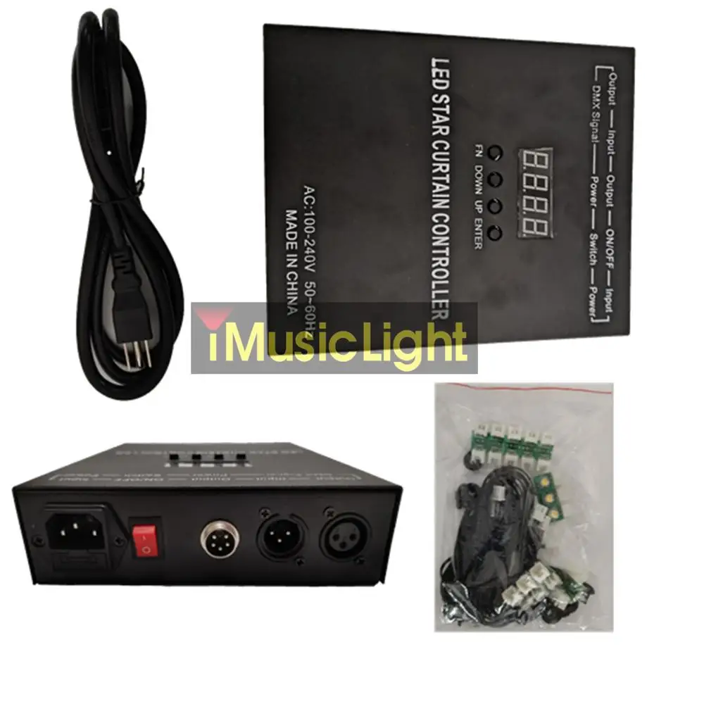 3 м x 8 синий + белый светодиодный звездный свет фон занавеска DMX контроллер