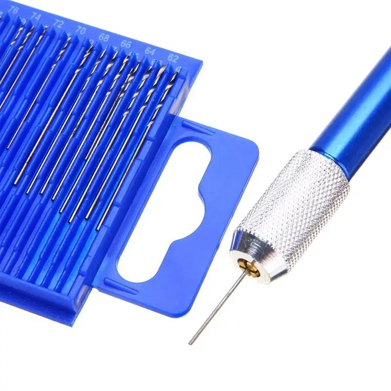 

Blue Mini Metal Hand Twist Drill Manual Drilling Walnut Drill Tool Model Crafts Bits Micro Carving