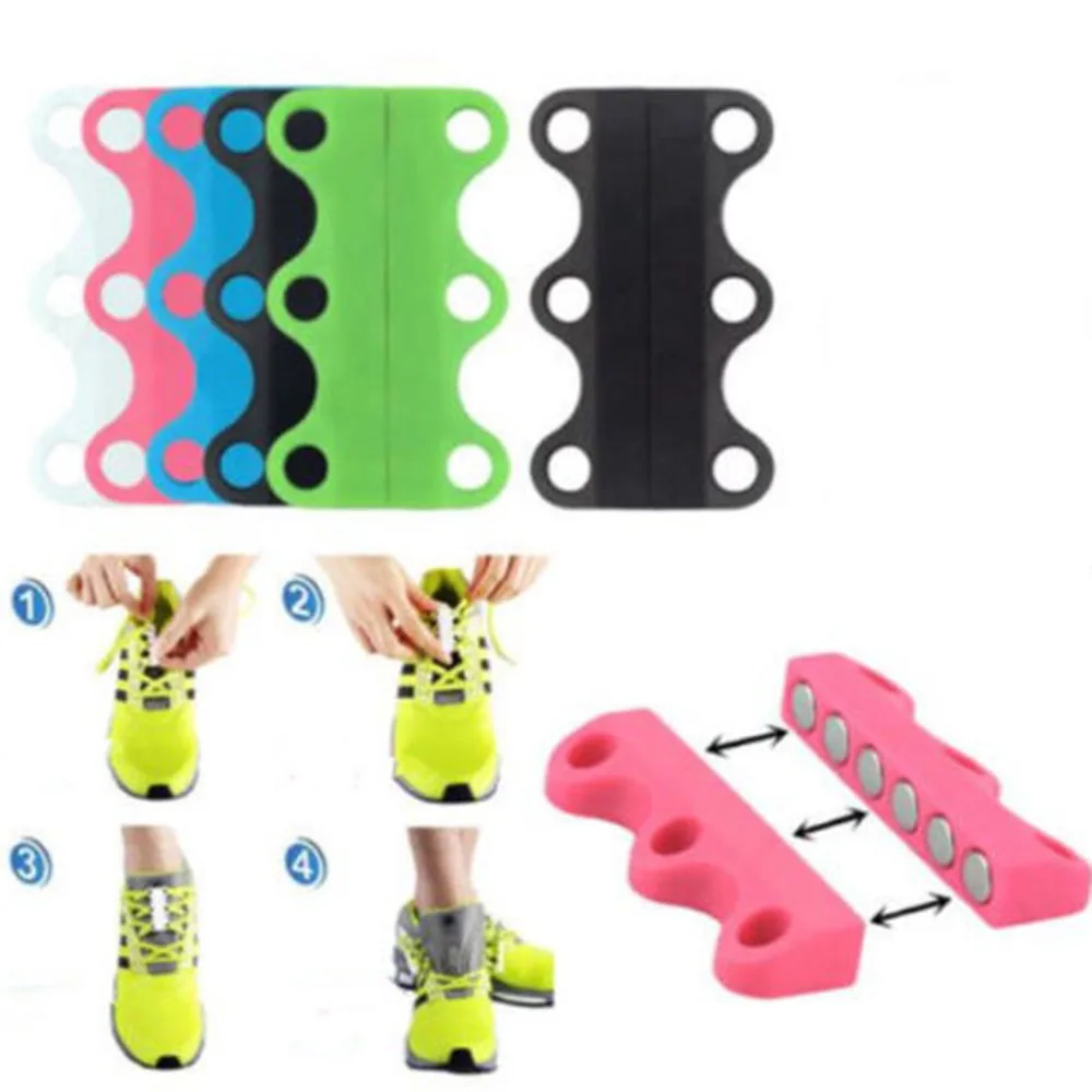 Лидер продаж Новинка 1 пара забавных шнурков Застежка на магните Обувь без