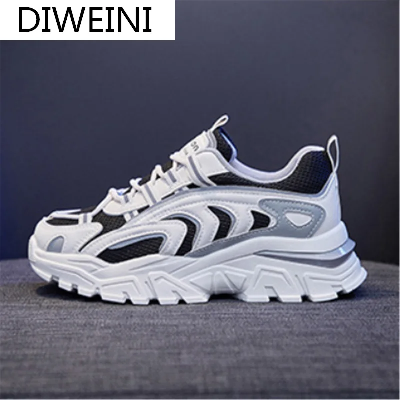 

2021 Spring Women Casual Shoes New Platform Sneakers Breathable Women Lace-Up Fashion Vulcanize Shoes Dad Shoes Sapatos De Mujer