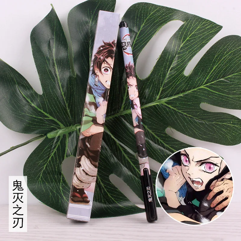 

20 sets/lot Anime Demon Slayer Kimetsu no Yaiba Gel pen Kamado Tanjirou Nezuko Ballpoint Pen 0.5 Black refill Pens