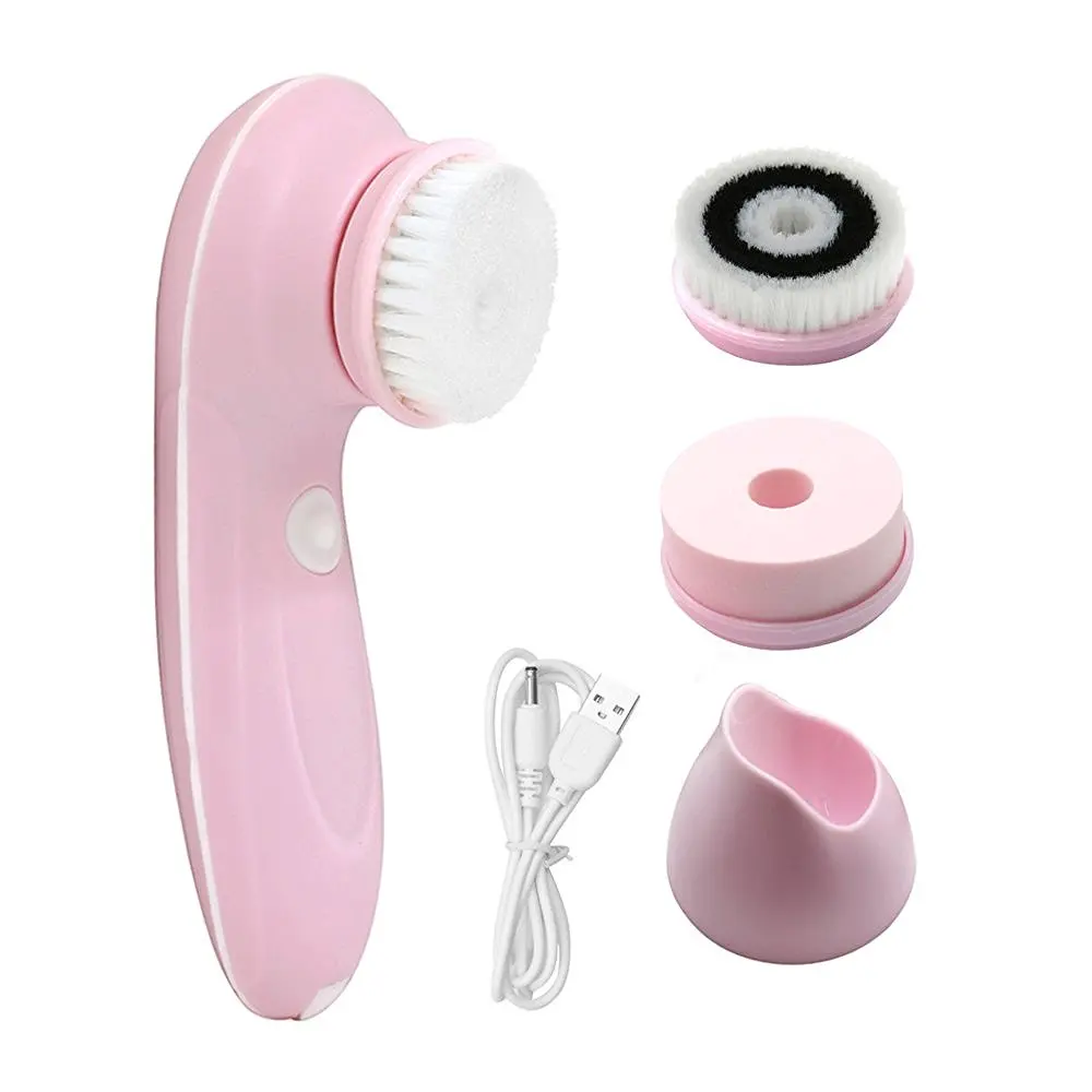 

UKLISS 3 In 1 Electric Facial Cleansing Brush Silicone Facial Brush Waterproof Deep Cleaning Pore Cleaner Face Massage Skin Care