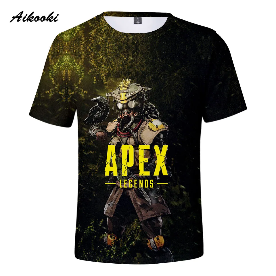 Футболка Apex Legends для мужчин и женщин популярная рубашка с 3D рисунком коротким