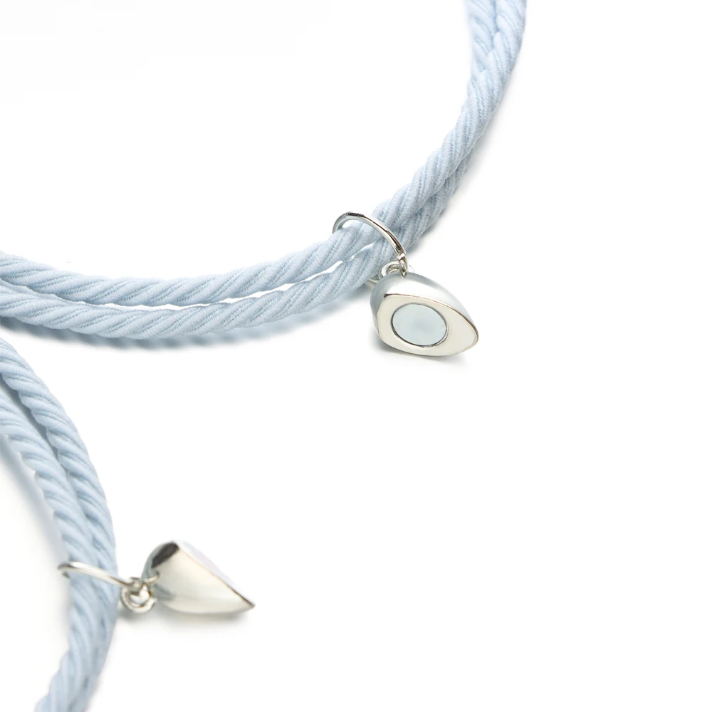 

Magnetic Bracelet Stainless Steel Love Heart Pendant Charm Couple Bracelets for Lover Friend Braid Rope Bracelets Magnet Jewelry