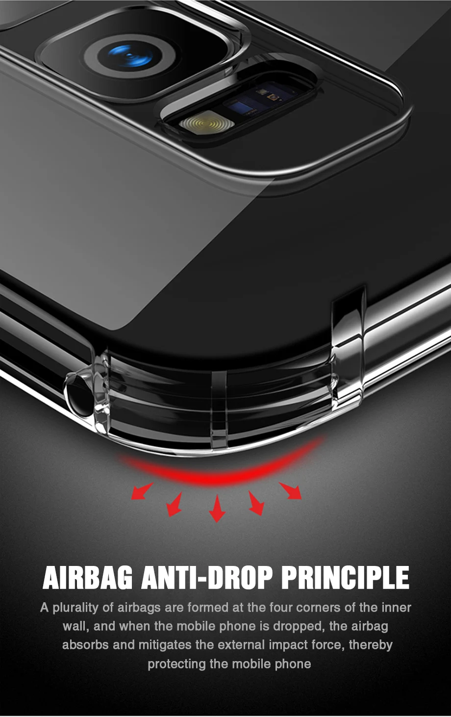 Силиконовые чехлы для телефонов Airbag для Samsung Galaxy S8 S9 S10 Plus мягкая задняя крышка на Note 8 9 10 A50 A70 A10 прозрачная оболочка