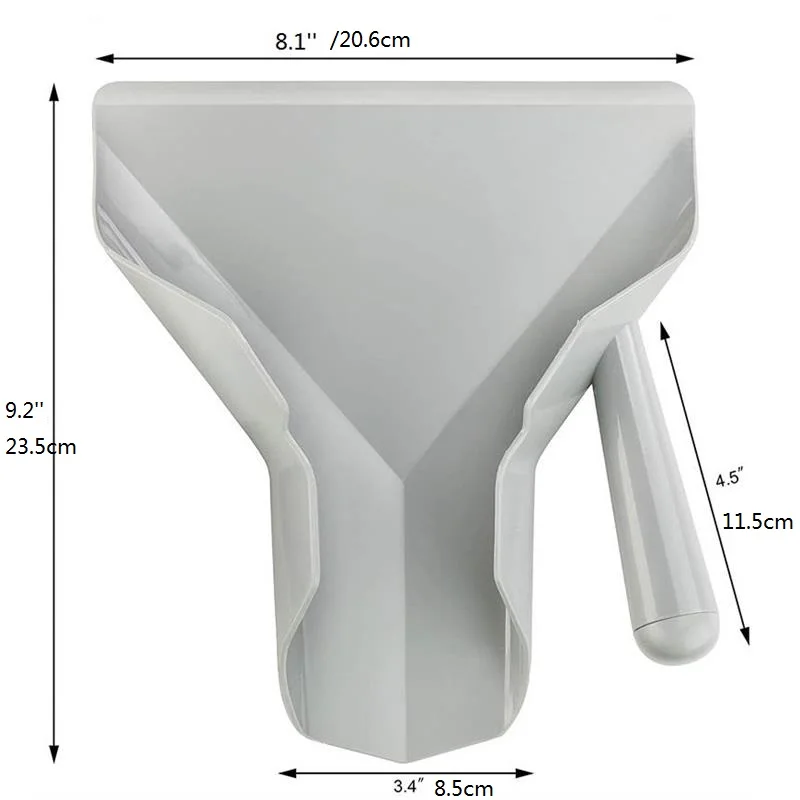 

Durable Plastic Chip Scoop French Fries Shovel Loader Chip Packaging Shovel Funnel Popcorn Fast Food Bar Restaurant Supply Gray