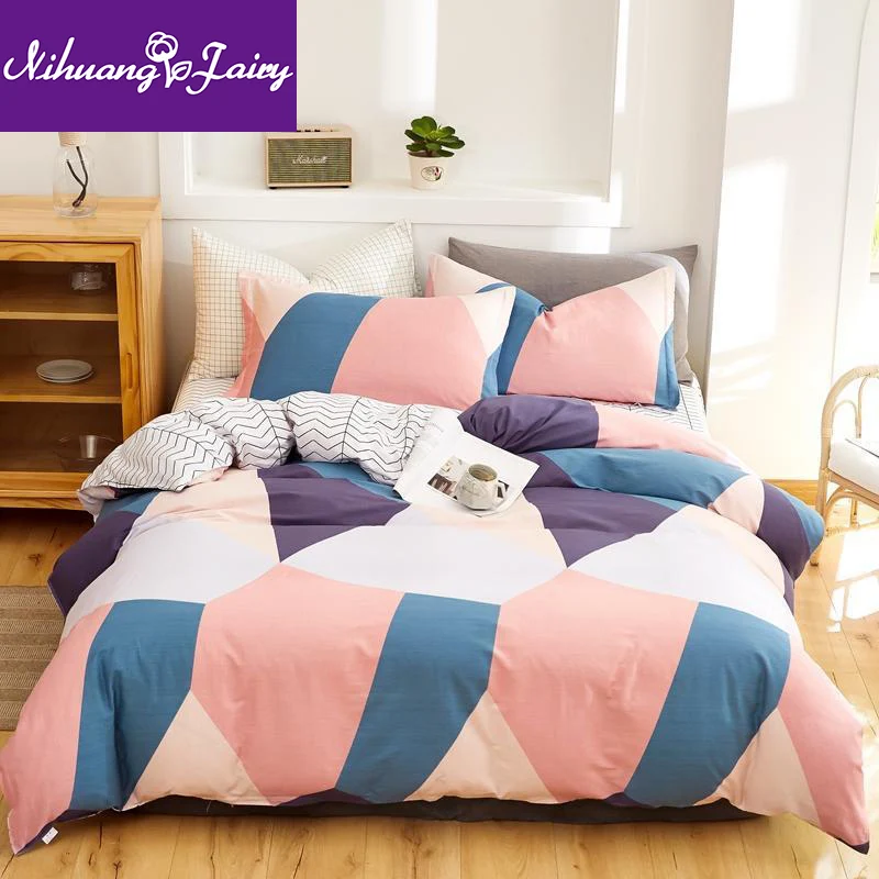 

Four-piece cotton set, four-piece cotton set, 100% twill linen and duvet cover, double 1.2/1.8/2.0m bedding
