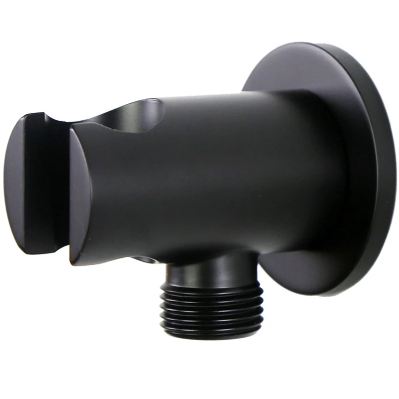 

Bathroom Handheld Shower Head Bracket Holder with Water Outlet 1/2inch NPT Wall Union Handshower Supply Elbow