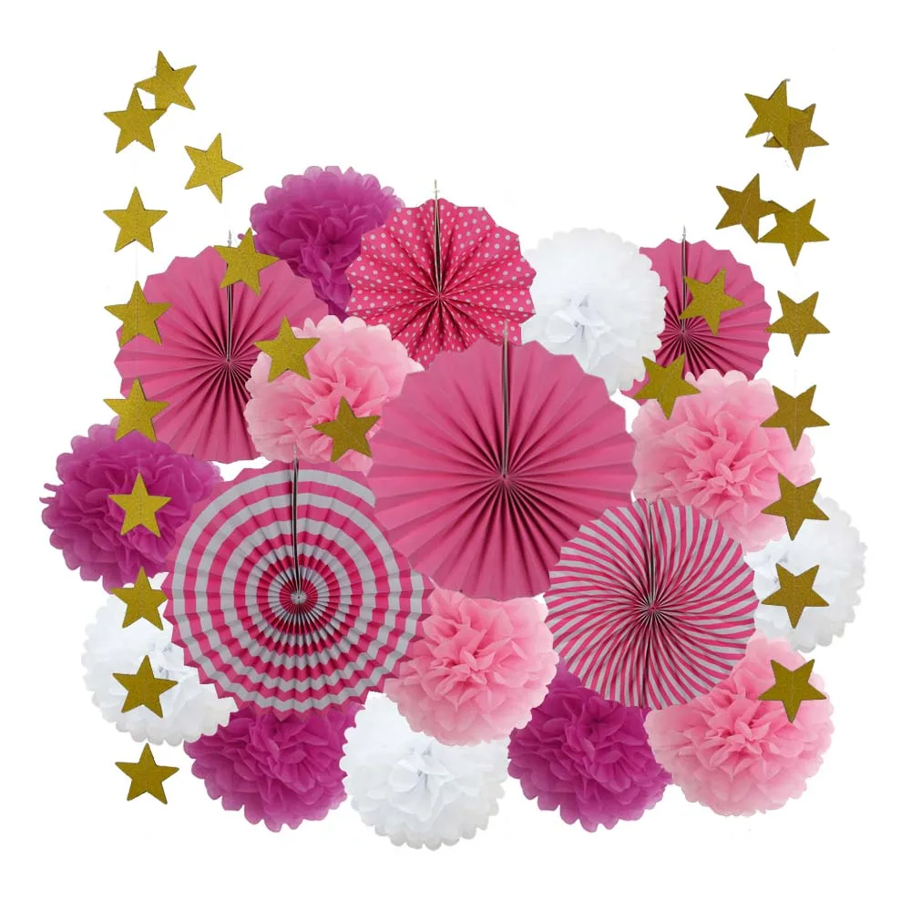 19 шт золотой зеленый красный набор Рождественские Висячие бумажные веера